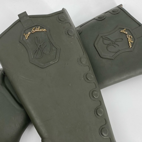 Sam Edelman Wellies Rain Boots Olive Equestrian 6M - Picture 8 of 9